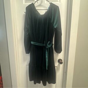 Draper James Green Velvet Dress